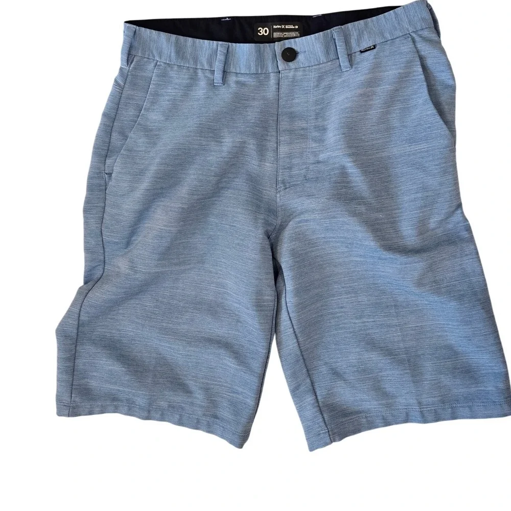 Hurley Hybrid Shorts Mens Size 30‎ Blue Textured Performance Stretch Golf Casual